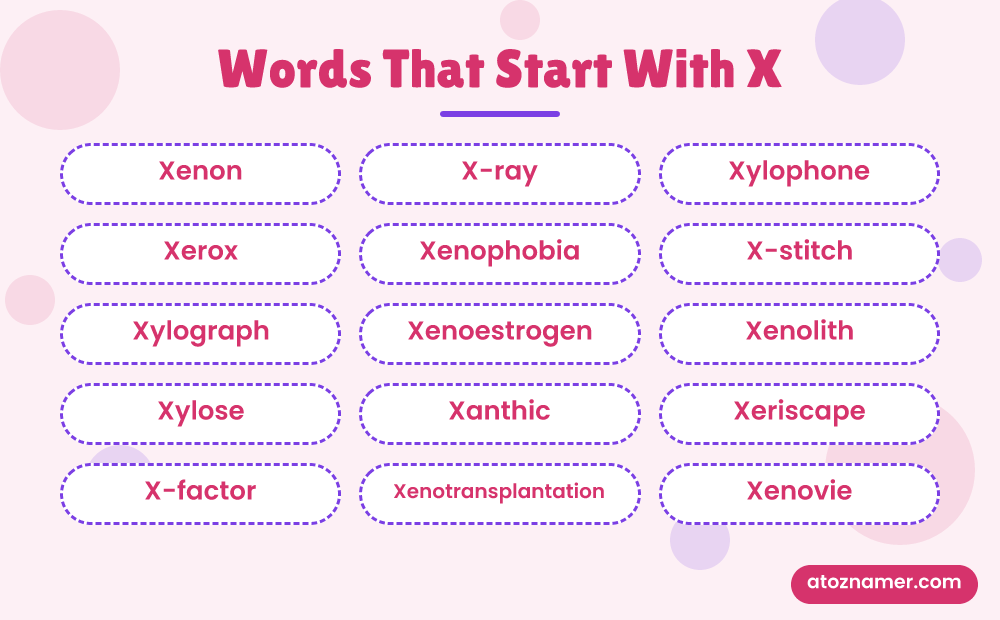 Words That Start With X: Xenon, X-ray, Xylophone, Xerox, Xenophobia, X-stitch and more